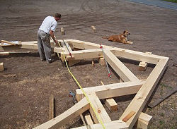 assembling the timber frame